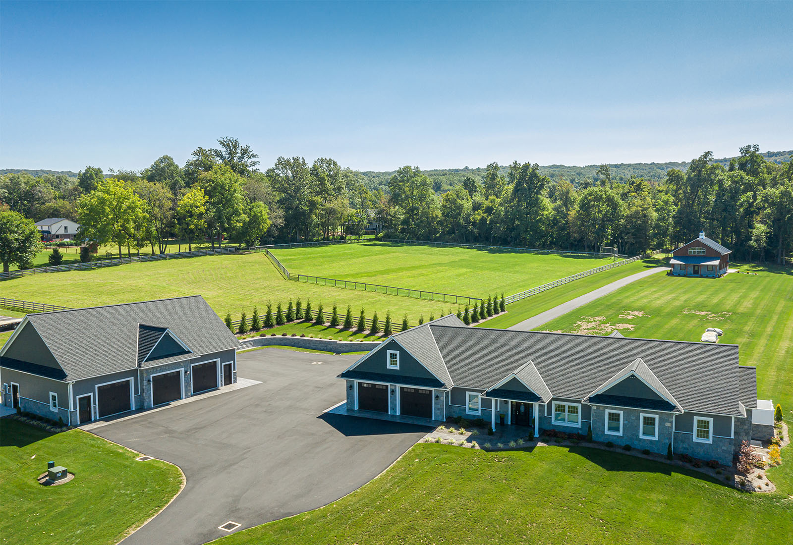 Narvon, PA new home aerial view